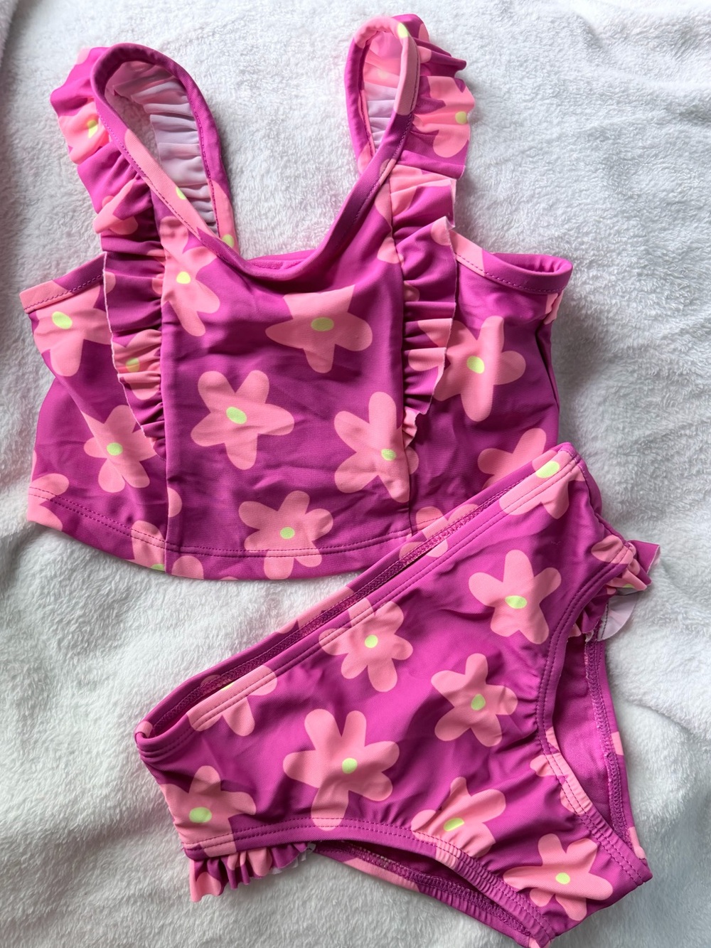 GAP Baby 3yrs Pink Floral Two-Piece Swim Set